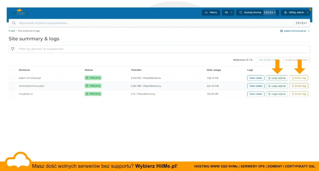 directadmin error access log