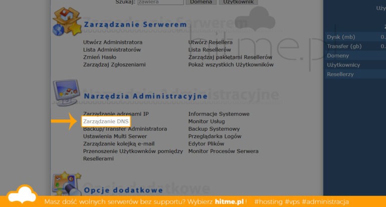 zarządzenie dns directadmin