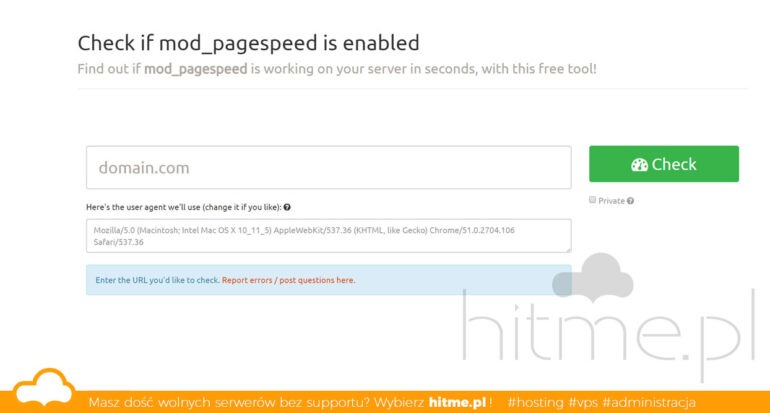 jak sprawdzić mod_pagespeed