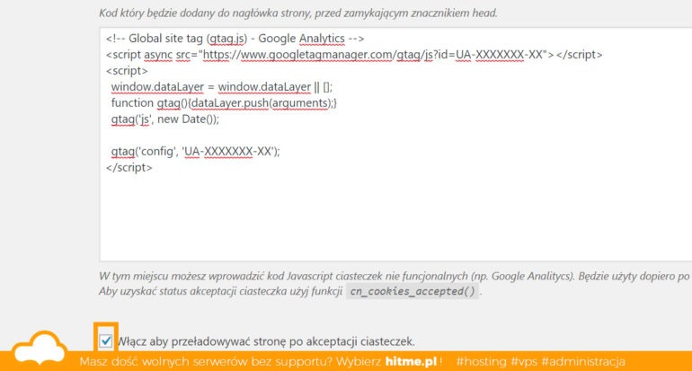 google analytics kod w wordpress