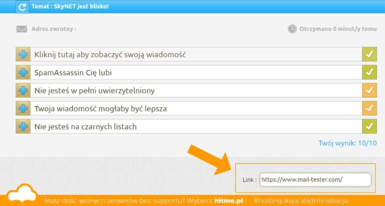 mailtester ocena wysyła pocztę