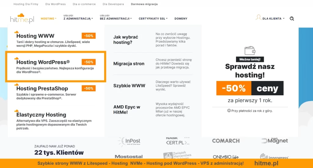 zamawianie hostingu wordpress