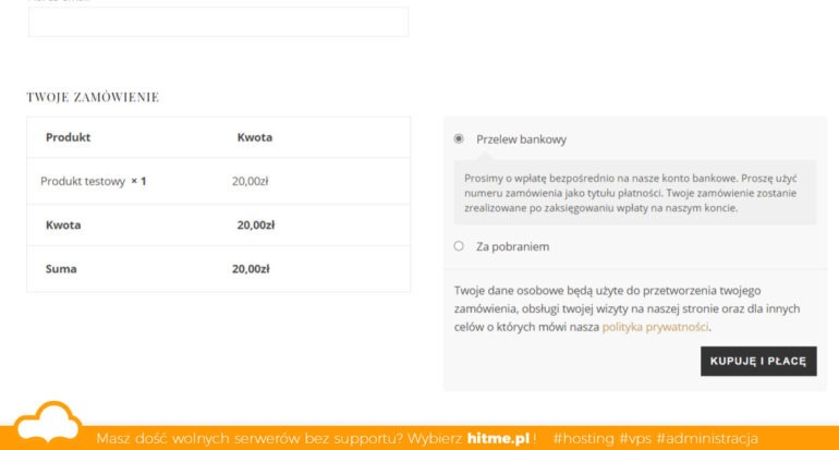 Sklep na WordPress zamówienie