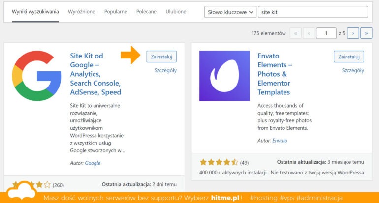 wtyczka sitekit wordpress