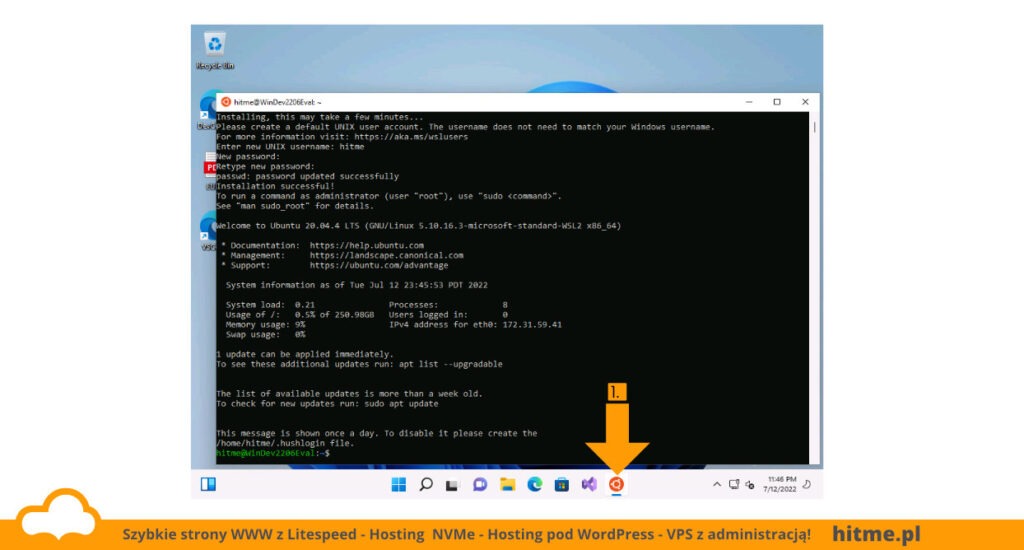 Windows 11. Podsystem Ubuntu.