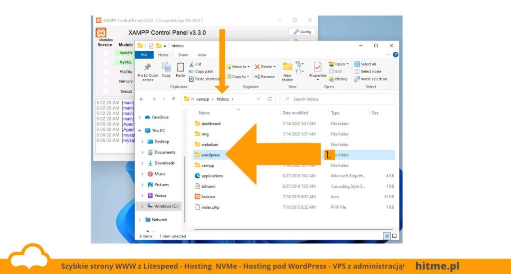 xampp instalacja htdocs windows folder