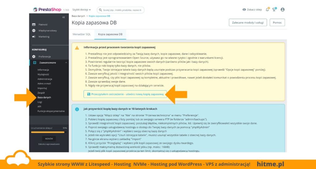 Prestashop kopia zapasowa