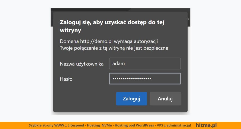 blokada strony hasło