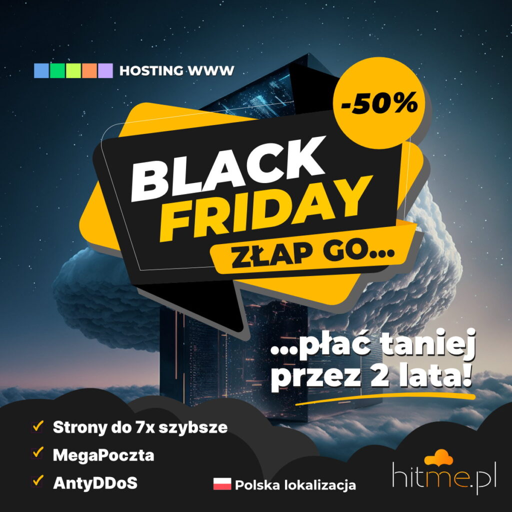 black friday 2023 hosting 50% taniej