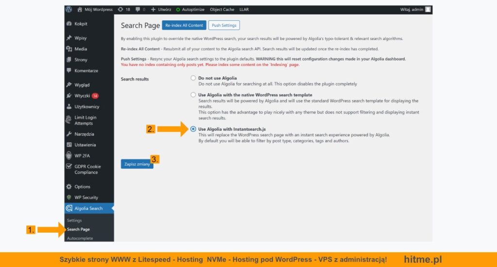 algolia wordpress instantsearch