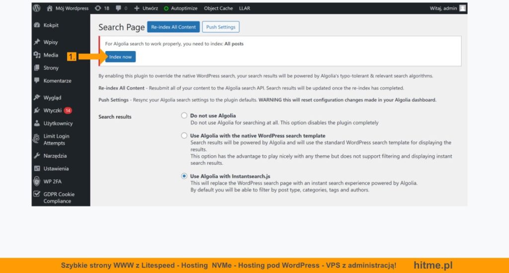 wordpress algolia indeksowanie