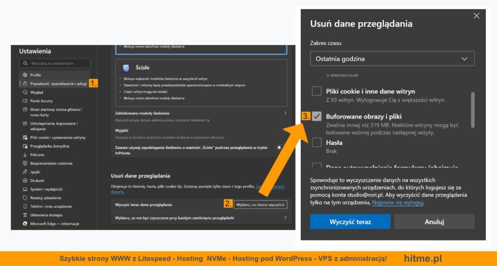 czyszczenie cache przeglądarki