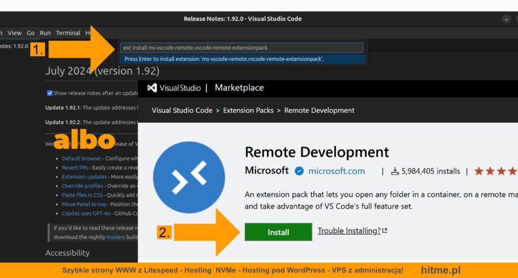 instalacja w vscode