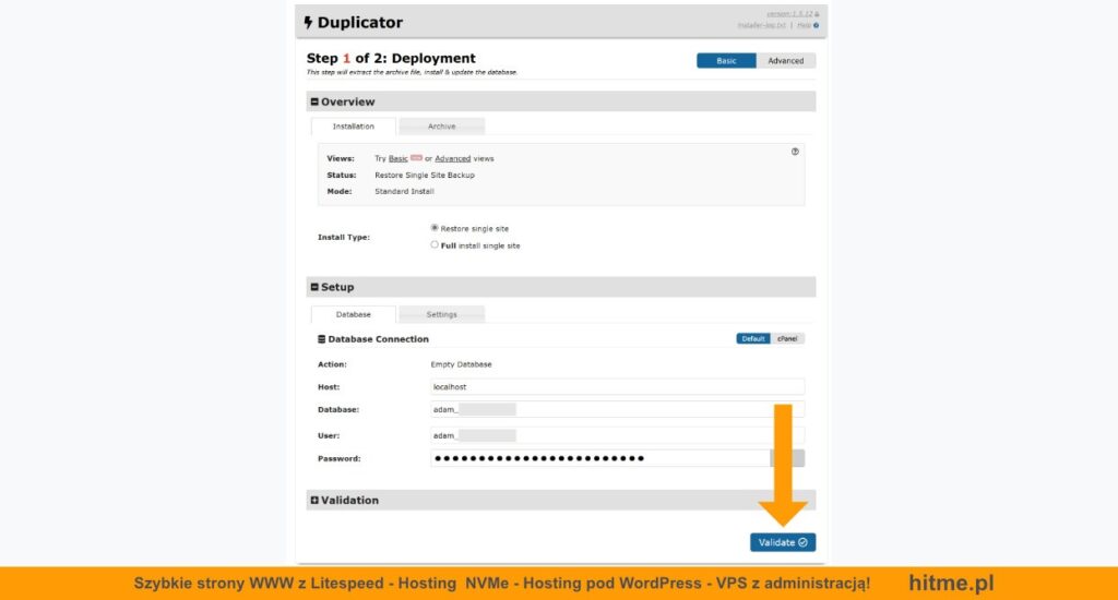 baza danych wordpress
