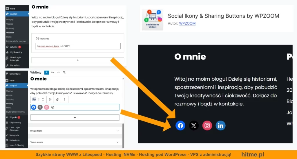 wordpress social icons share link