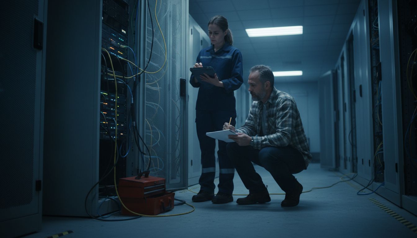 Engineers setting up VPS configuration