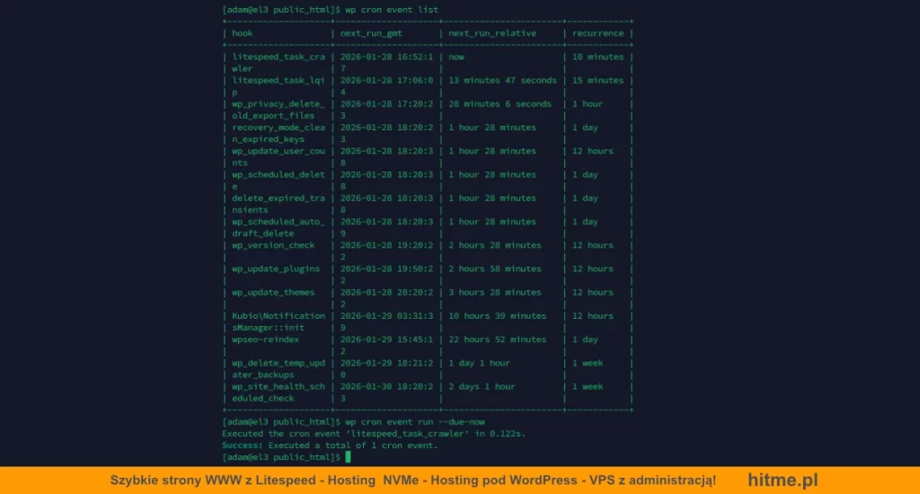 wp cli harmonogram