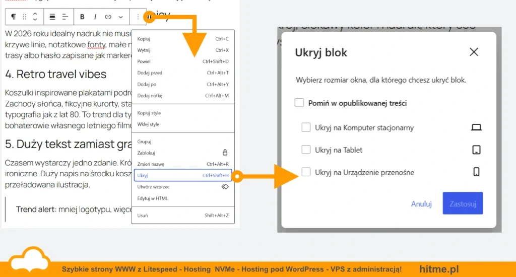 wordpress 7 0 ukrywanie blokow