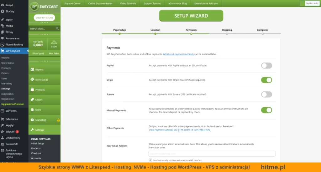 wp easy cart platnosci