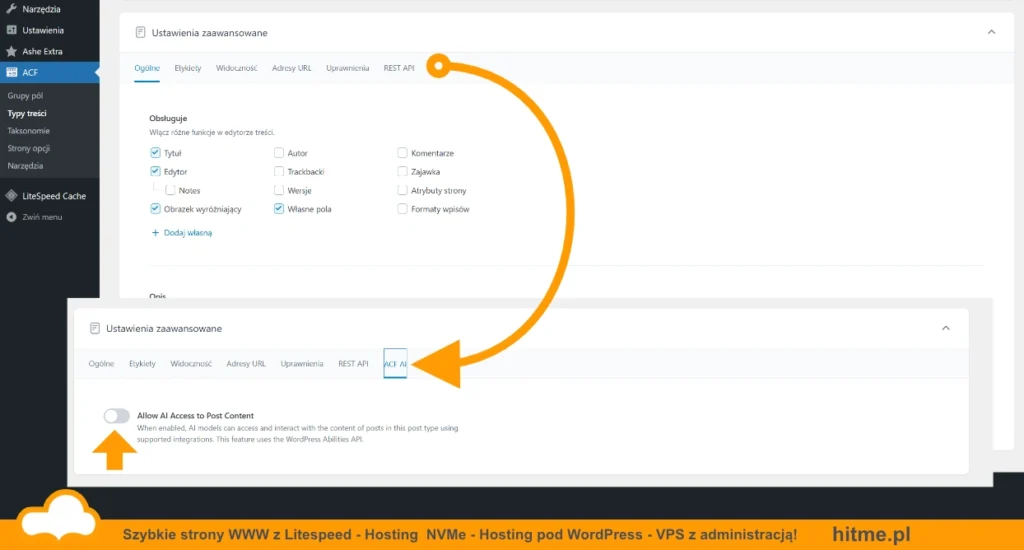 wordpress acf ai wlacz