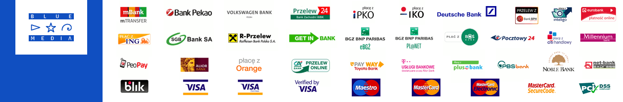 Obsługiwane banki, karty i systemy płatności online